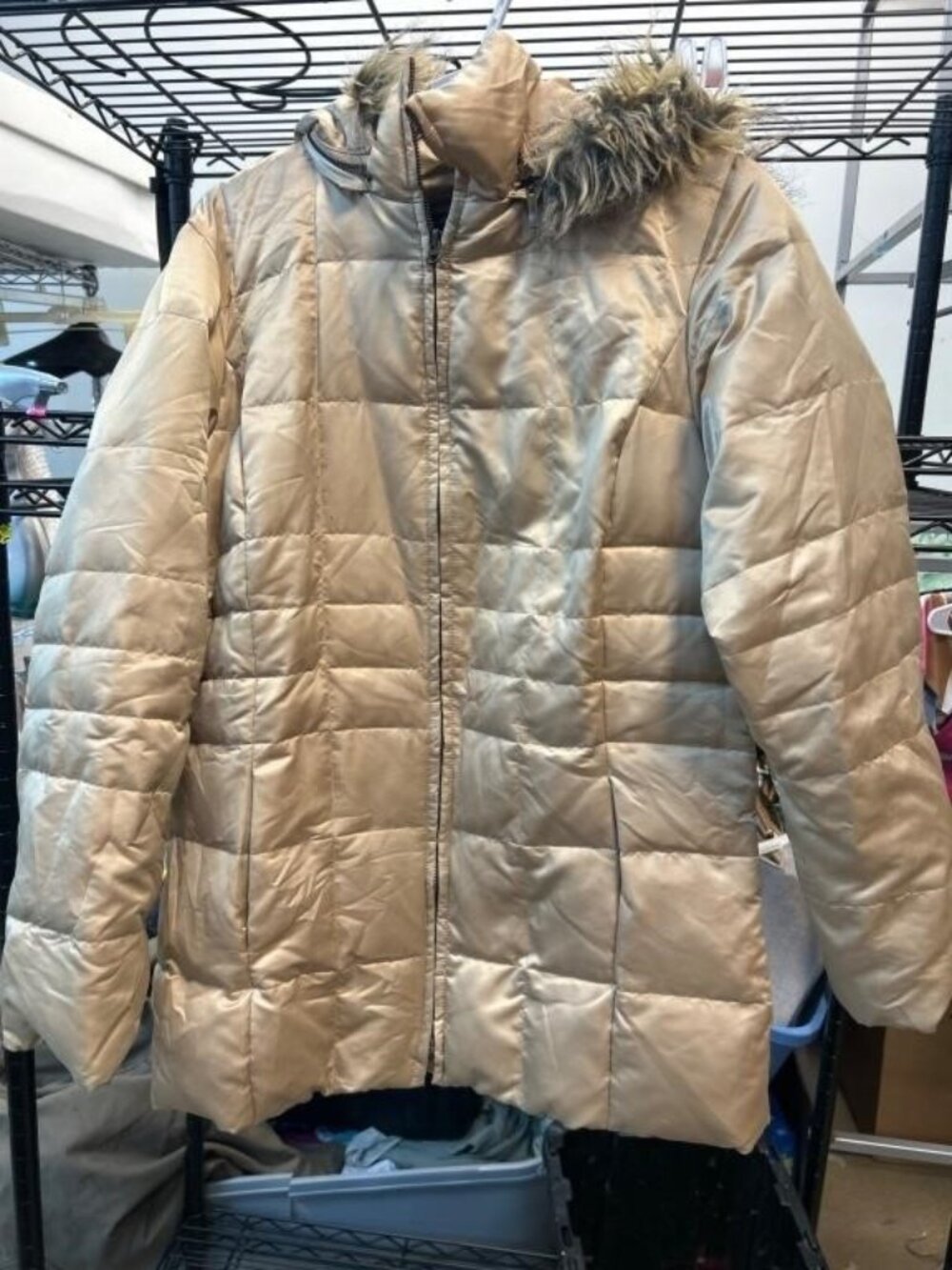 Style & Co. Puffer Coat with Faux Fur Hood
